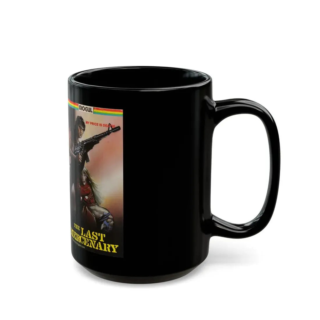 THE LAST MERCENARY MOGUL VIDEO (VHS COVER) - Black Coffee Mug - Go Mug Yourself