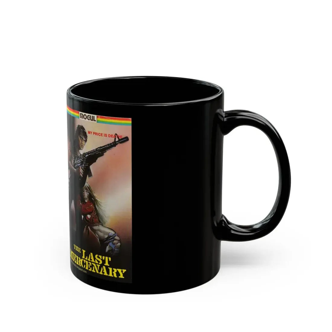THE LAST MERCENARY MOGUL VIDEO (VHS COVER) - Black Coffee Mug - Go Mug Yourself