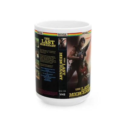 THE LAST MERCENARY MOGUL VIDEO (VHS COVER) - White Coffee Mug 15oz - Go Mug Yourself