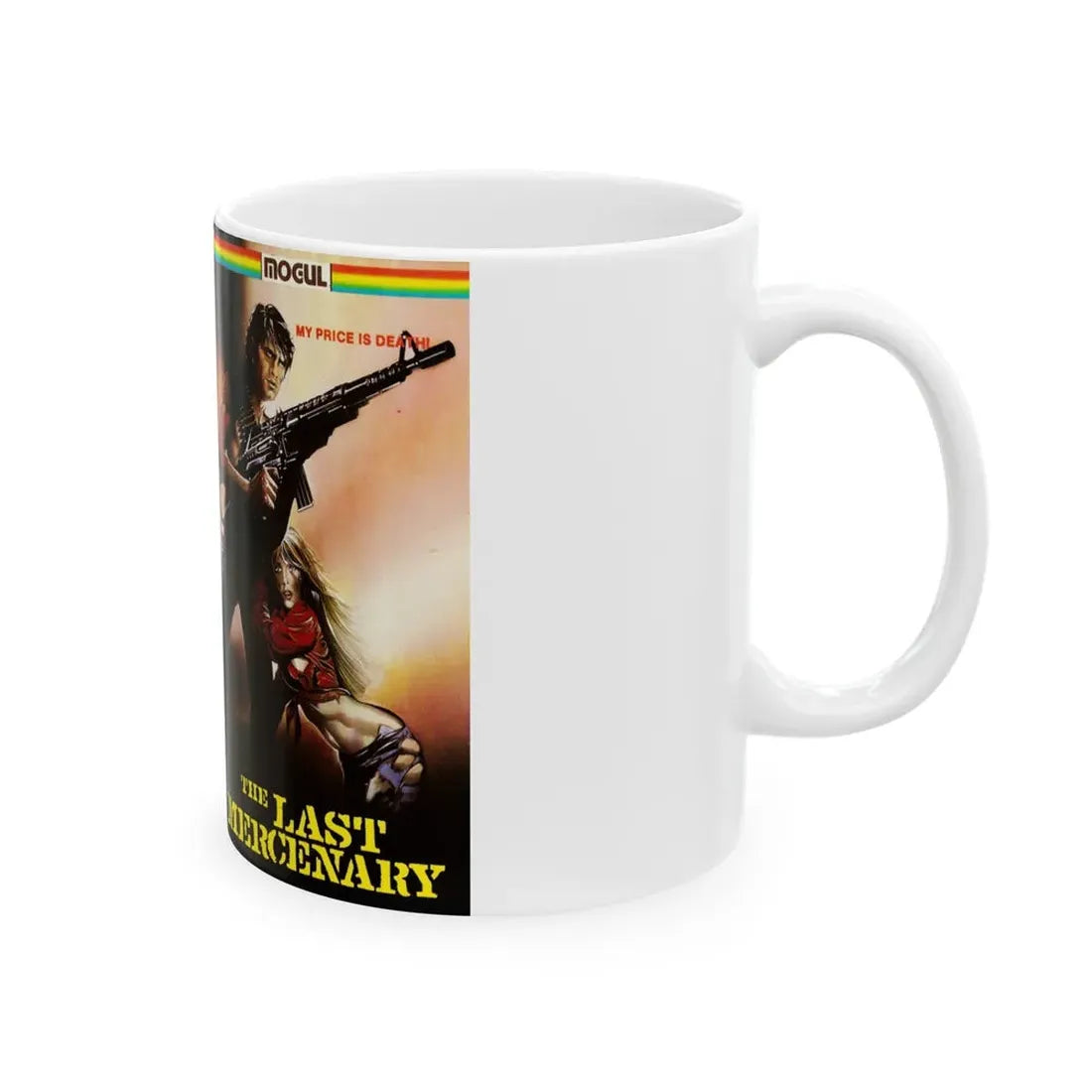 THE LAST MERCENARY (VHS COVER) - White Coffee Mug - Go Mug Yourself