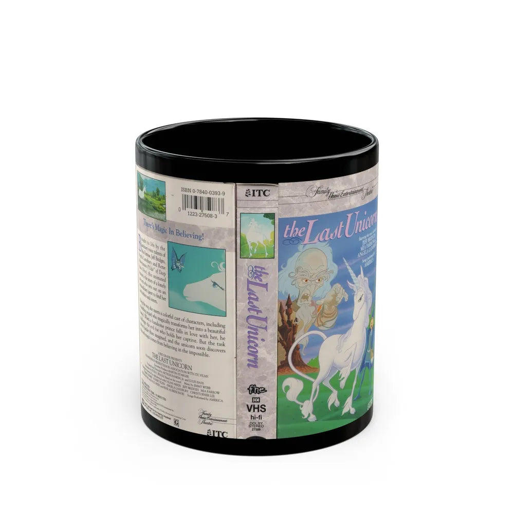 THE LAST UNICORN (VHS COVER) - Black Coffee Mug-11oz-Go Mug Yourself