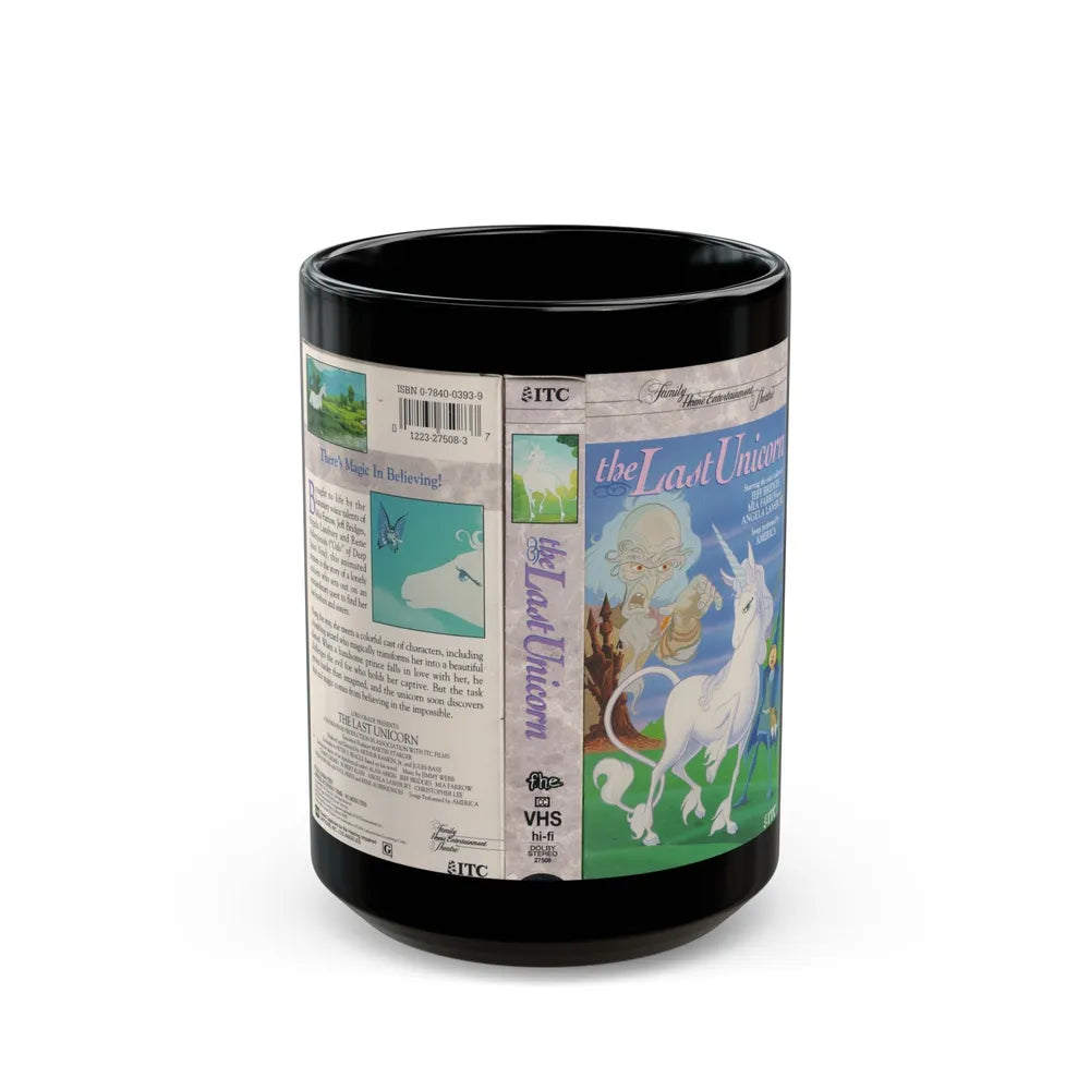 THE LAST UNICORN (VHS COVER) - Black Coffee Mug-15oz-Go Mug Yourself