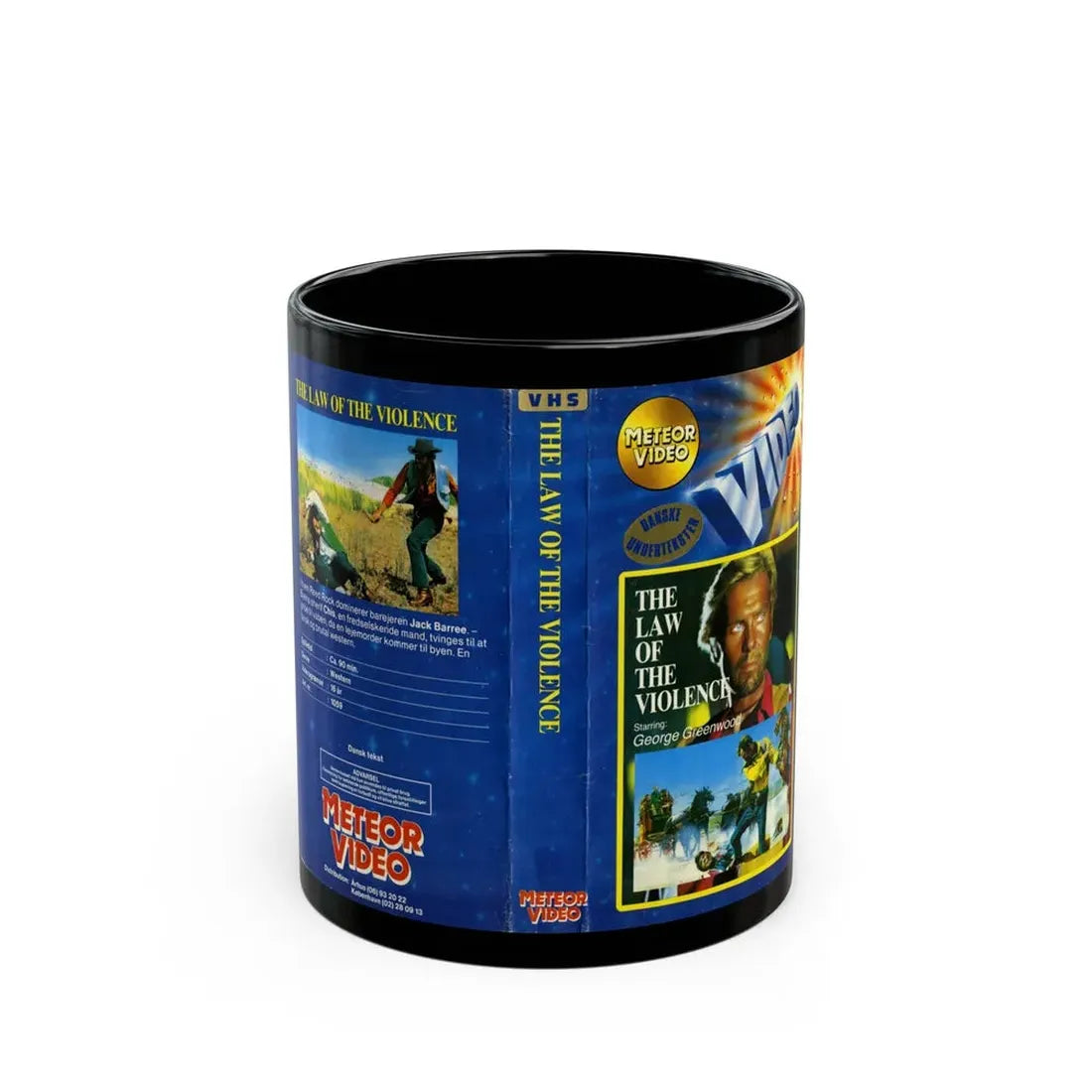 THE LAW OF THE VIOLENCE (VHS COVER) - Black Coffee Mug 11oz - Go Mug Yourself