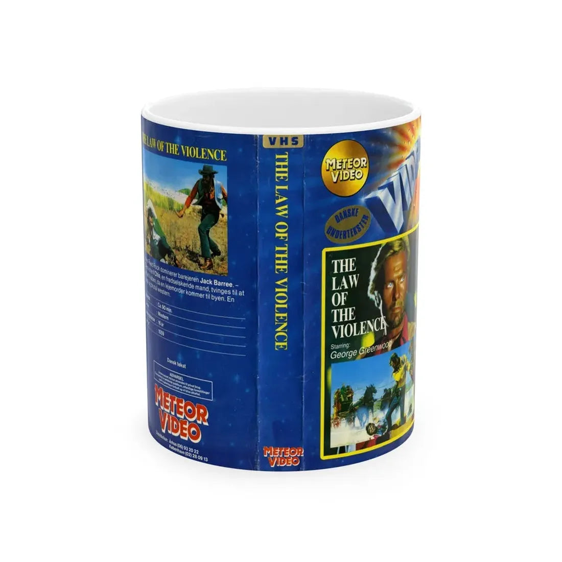 THE LAW OF THE VIOLENCE (VHS COVER) - White Coffee Mug 11oz - Go Mug Yourself