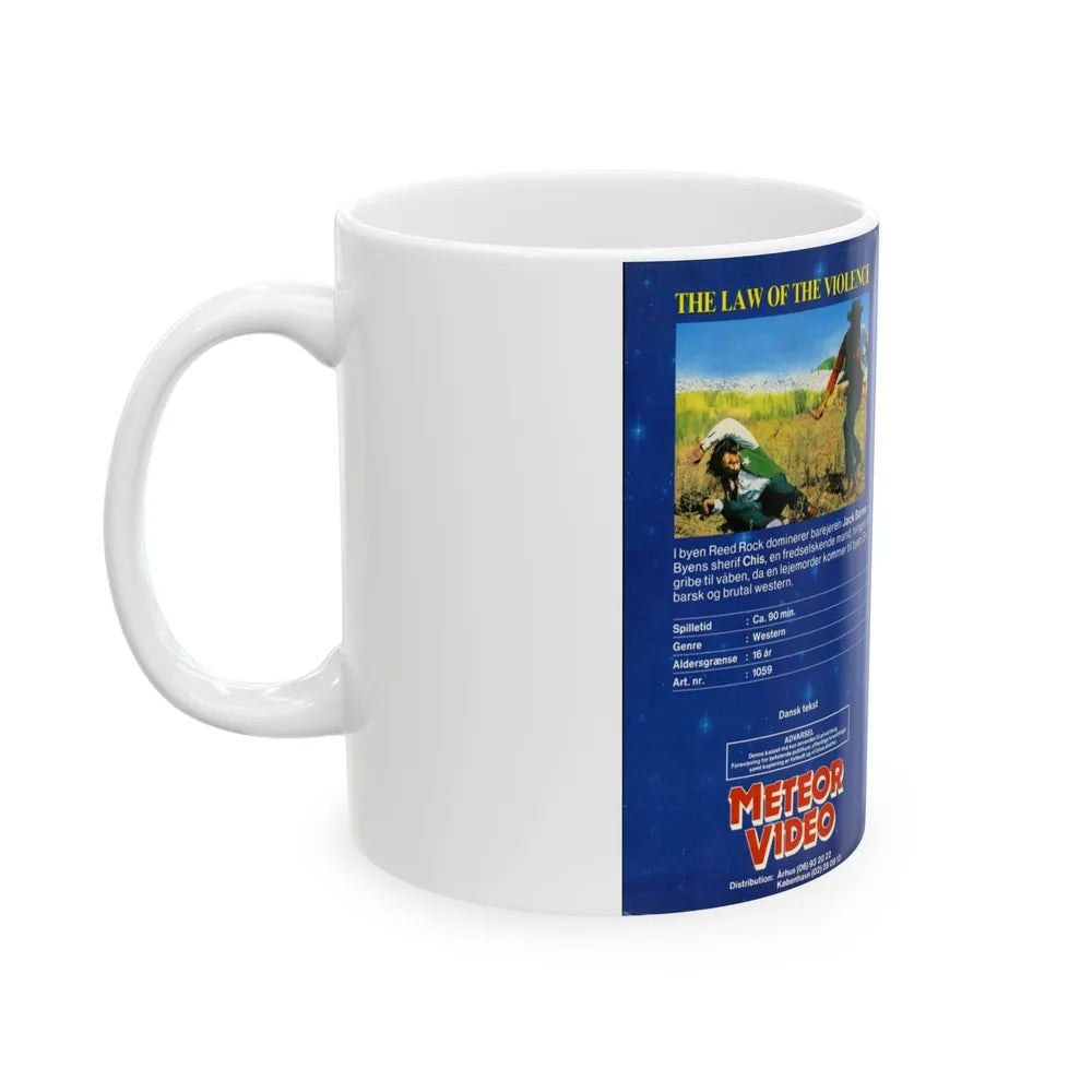 THE LAW OF THE VIOLENCE (VHS COVER) - White Coffee Mug-Go Mug Yourself