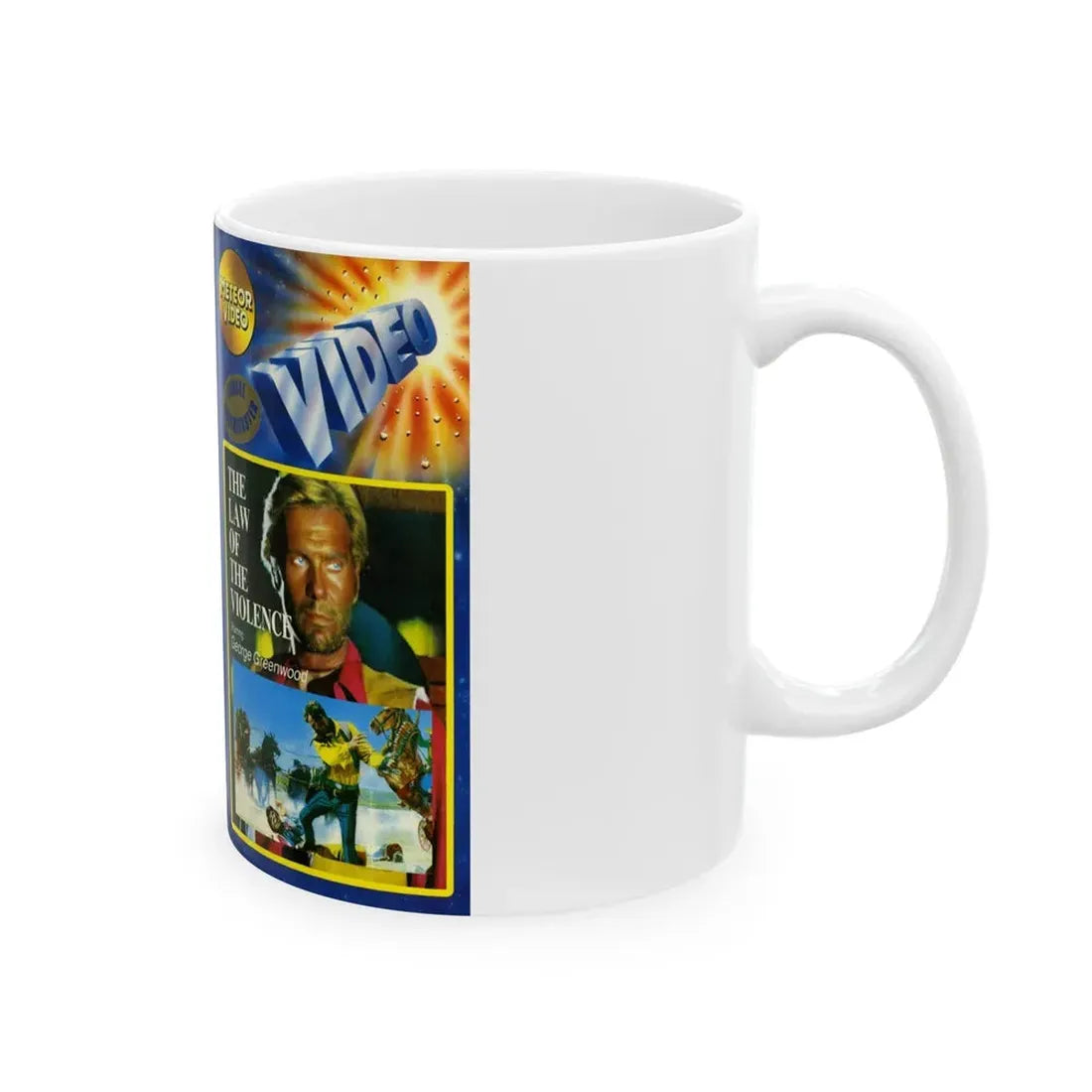 THE LAW OF THE VIOLENCE (VHS COVER) - White Coffee Mug - Go Mug Yourself