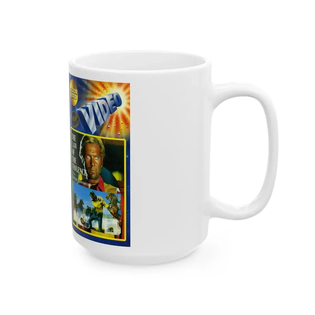 THE LAW OF THE VIOLENCE (VHS COVER) - White Coffee Mug - Go Mug Yourself