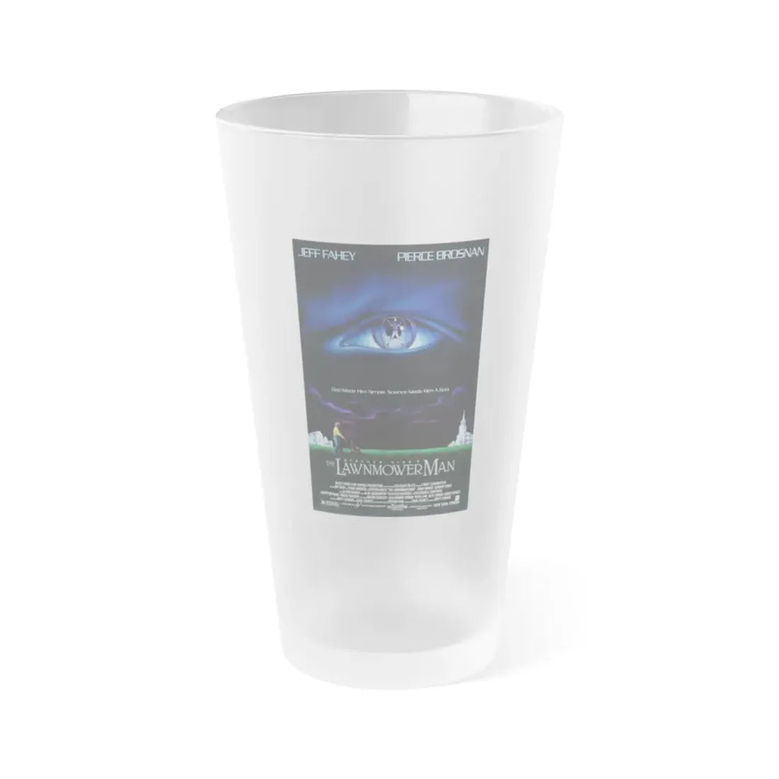 THE LAWNMOWER MAN 1992 Movie Poster - Frosted Pint Glass 16oz 16oz Frosted - Go Mug Yourself
