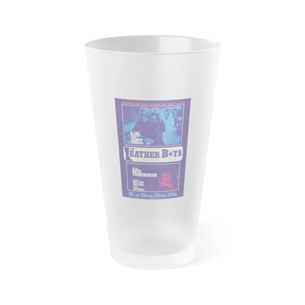 THE LEATHER BOYS 1964 Movie Poster - Frosted Pint Glass 16oz-16oz-Frosted-Go Mug Yourself