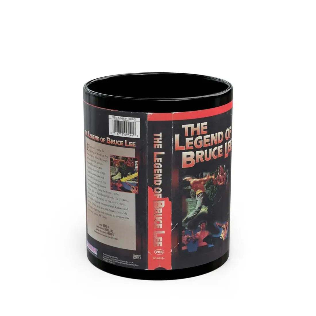 THE LEGEND OF BRUCE LEE (VHS COVER) - Black Coffee Mug 11oz - Go Mug Yourself