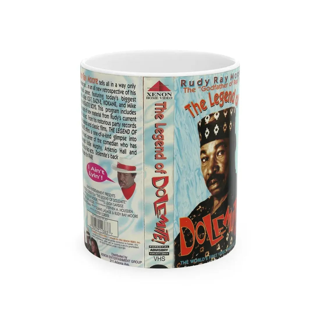 THE LEGEND OF DOLEMITE (VHS COVER) - White Coffee Mug 11oz - Go Mug Yourself