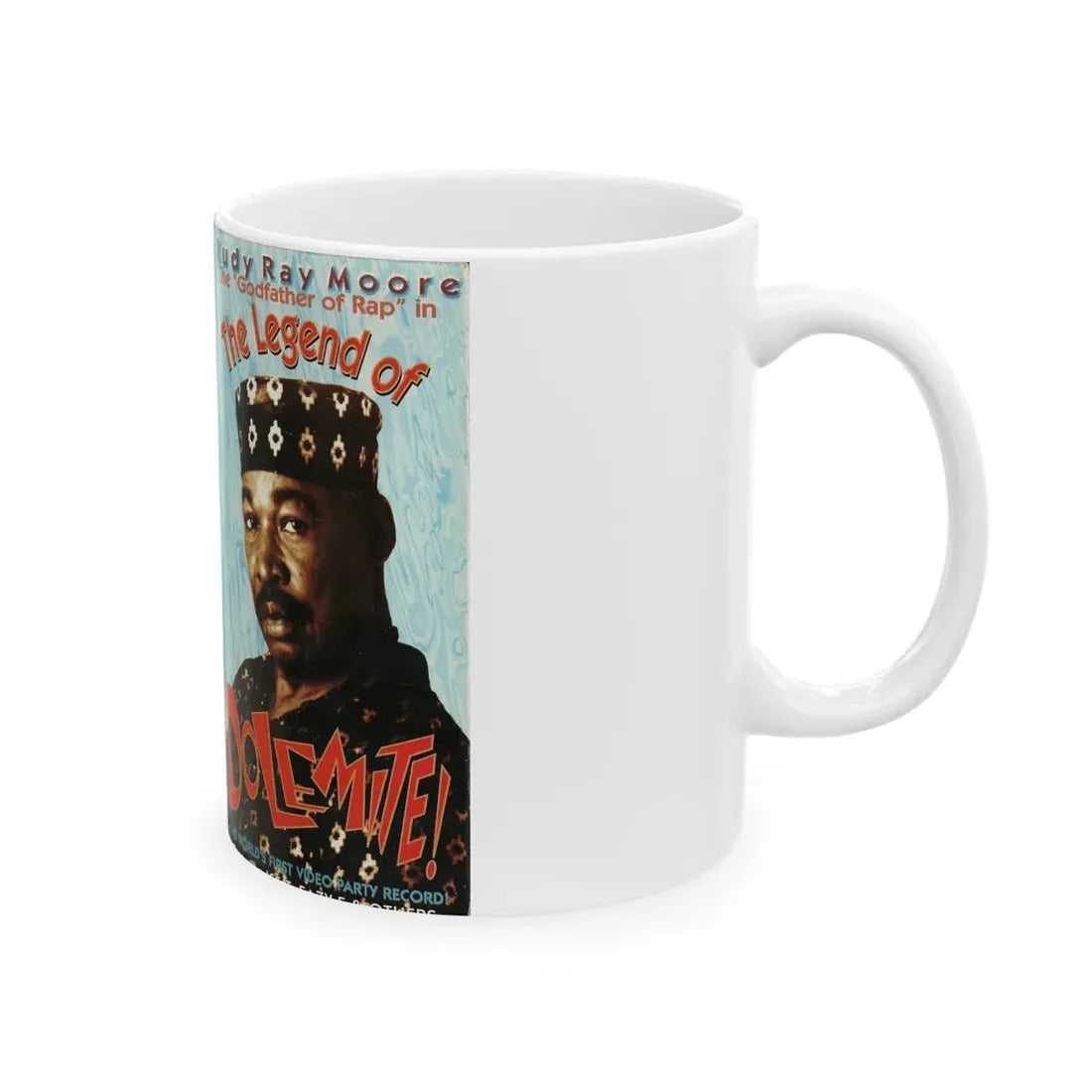 THE LEGEND OF DOLEMITE (VHS COVER) - White Coffee Mug - Go Mug Yourself