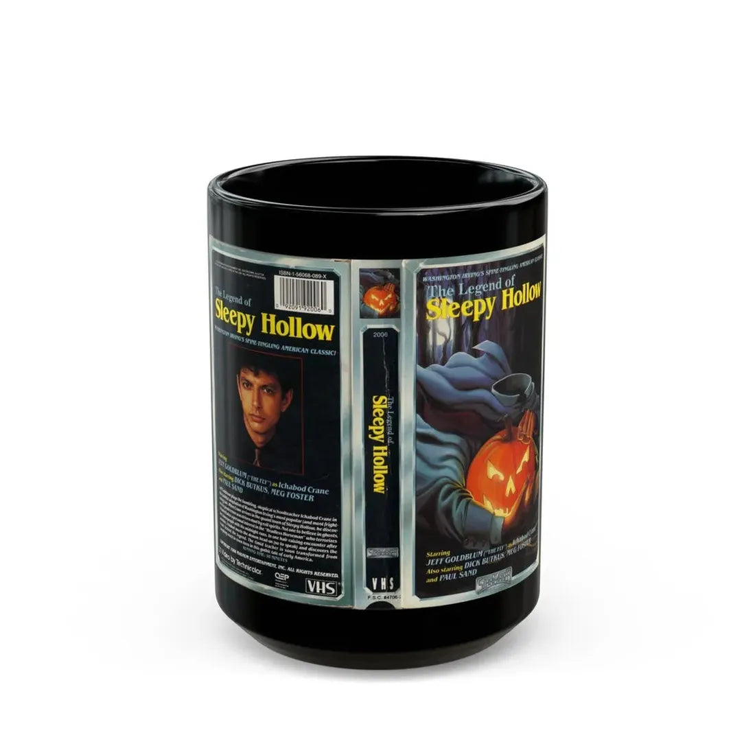 THE LEGEND OF SLEEPY HOLLOW (VHS COVER) - Black Coffee Mug 15oz - Go Mug Yourself