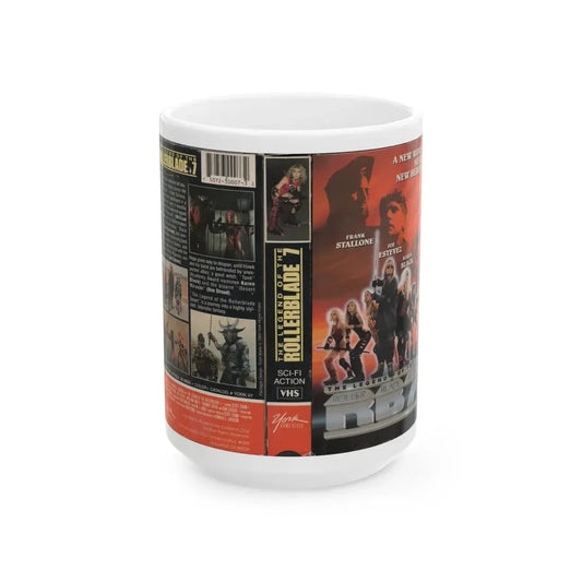 THE LEGEND OF THE ROLLER BLADE SEVEN FRANK STALLONE JOE ESTEVEZ KAREN BLACK (VHS COVER) - White Coffee Mug 15oz - Go Mug Yourself