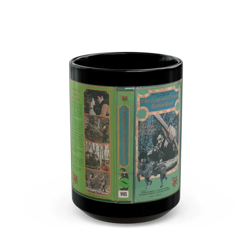 THE LEGEND OF YOUNG ROBIN HOOD (VHS COVER) - Black Coffee Mug-15oz-Go Mug Yourself