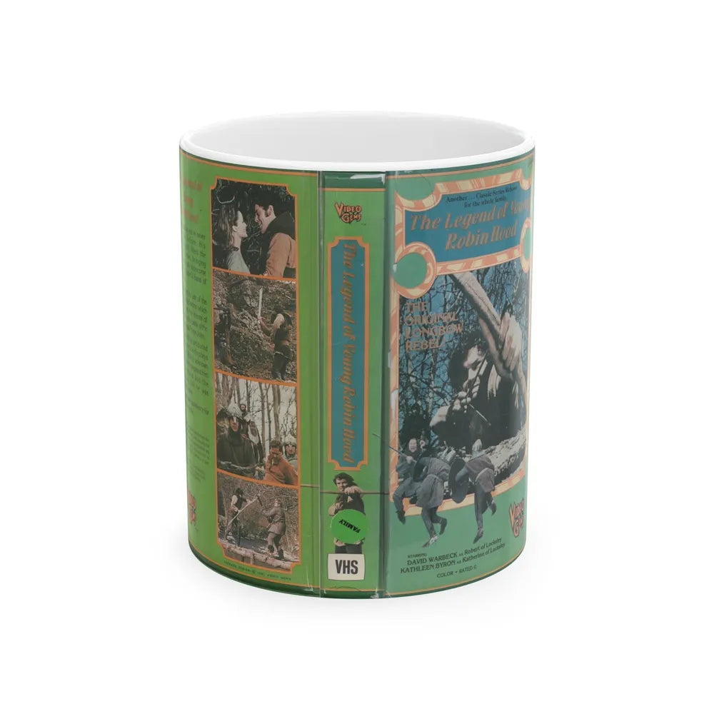 THE LEGEND OF YOUNG ROBIN HOOD (VHS COVER) - White Coffee Mug-11oz-Go Mug Yourself