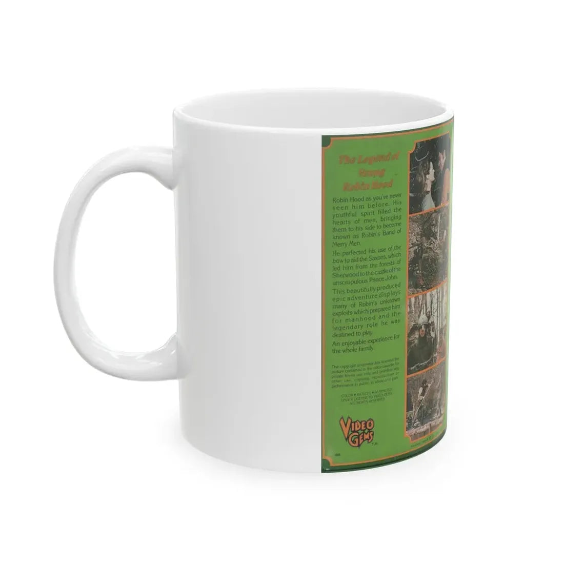 THE LEGEND OF YOUNG ROBIN HOOD (VHS COVER) - White Coffee Mug - Go Mug Yourself