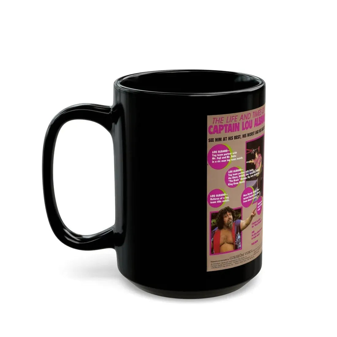 THE LIFE AND TIMES OF CAPTAIN LOU ALBANO (VHS COVER) - Black Coffee Mug - Go Mug Yourself