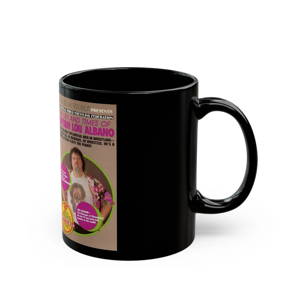 THE LIFE AND TIMES OF CAPTAIN LOU ALBANO (VHS COVER) - Black Coffee Mug-Go Mug Yourself