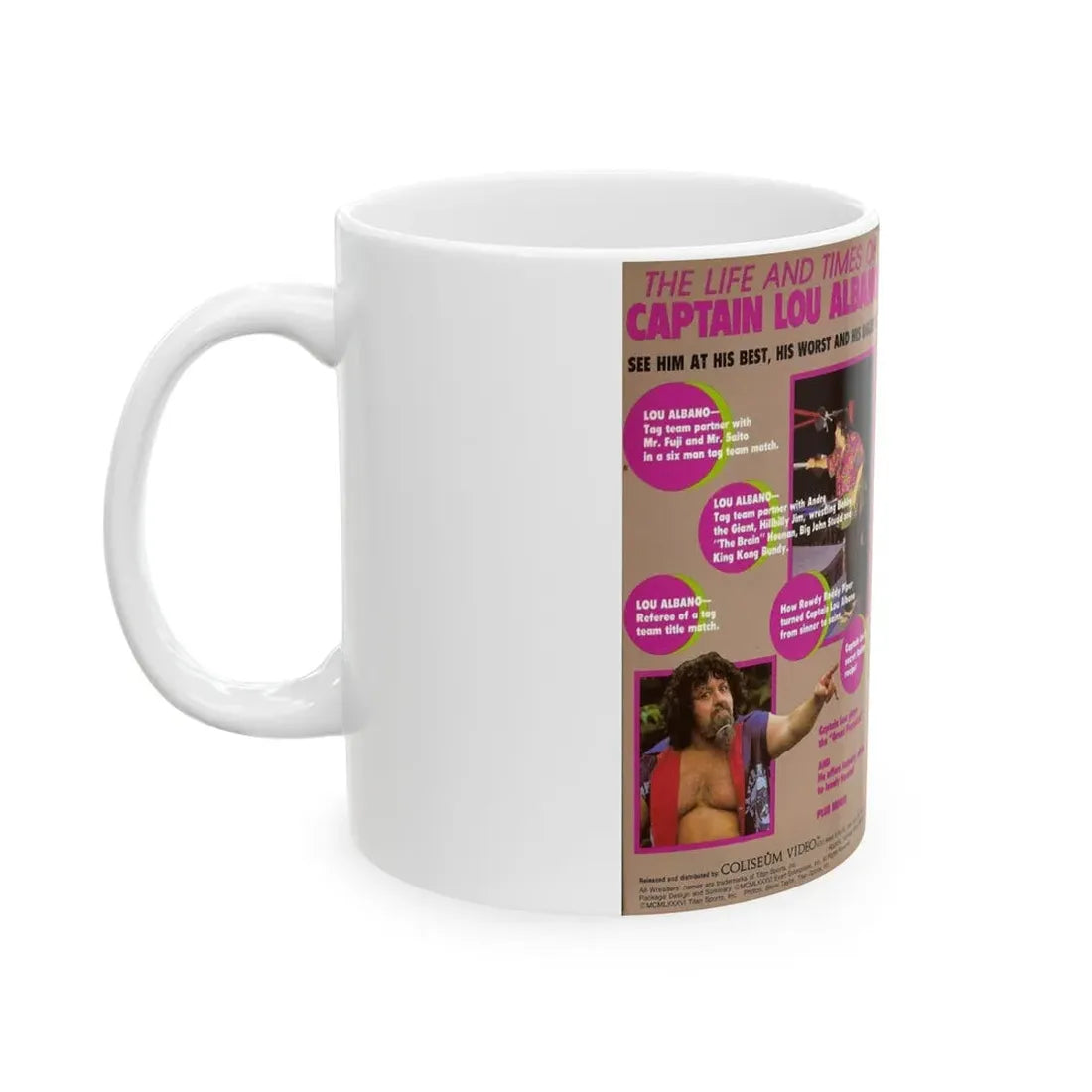 THE LIFE AND TIMES OF CAPTAIN LOU ALBANO (VHS COVER) - White Coffee Mug - Go Mug Yourself