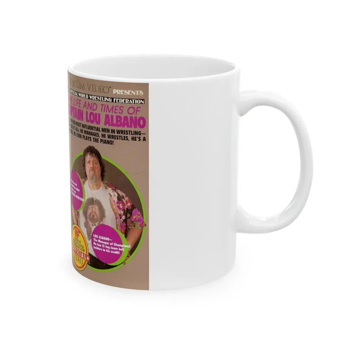 THE LIFE AND TIMES OF CAPTAIN LOU ALBANO (VHS COVER) - White Coffee Mug - Go Mug Yourself