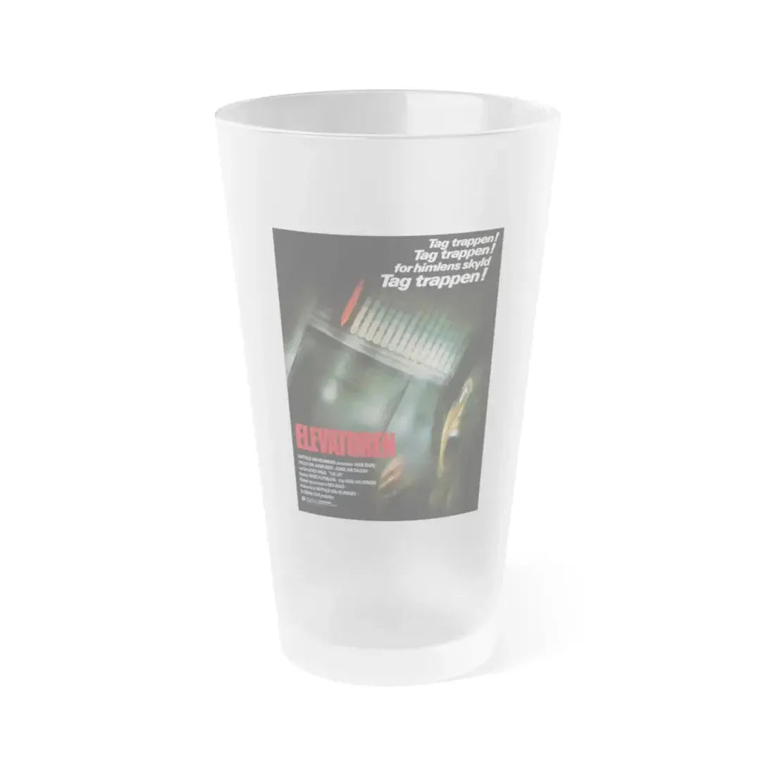 THE LIFT (DANISH) 1983 Movie Poster - Frosted Pint Glass 16oz 16oz Frosted - Go Mug Yourself