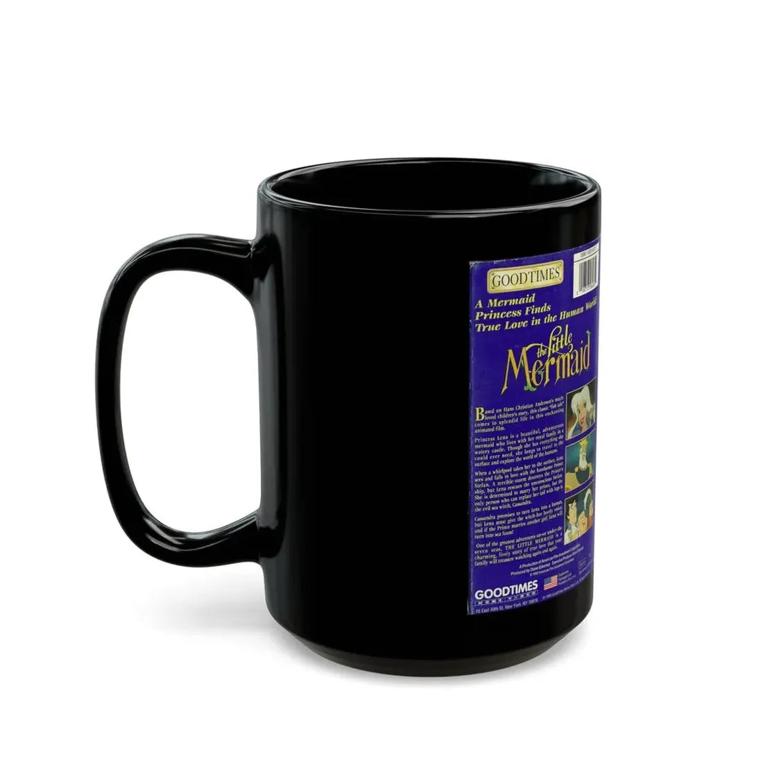 THE LITTLE MERMAID GOODTIMES VIDEO (VHS COVER) - Black Coffee Mug - Go Mug Yourself