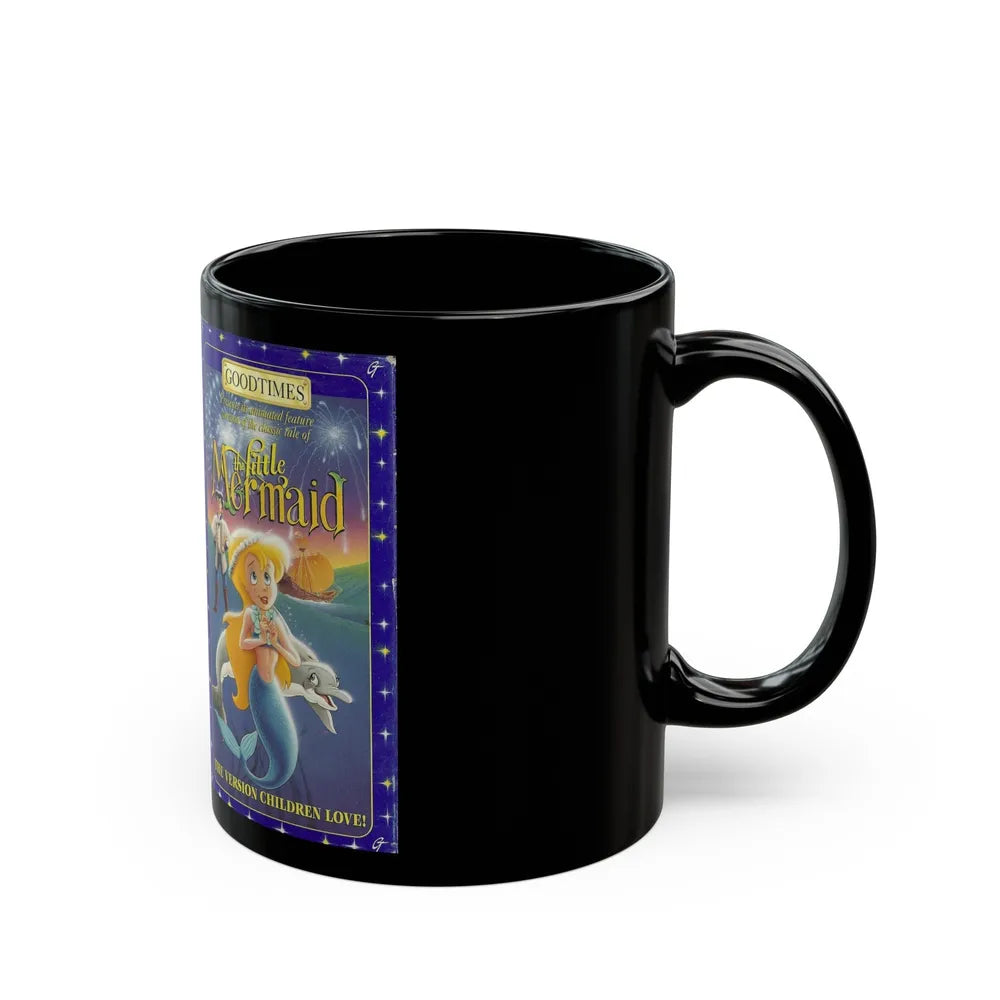 THE LITTLE MERMAID GOODTIMES VIDEO (VHS COVER) - Black Coffee Mug-Go Mug Yourself