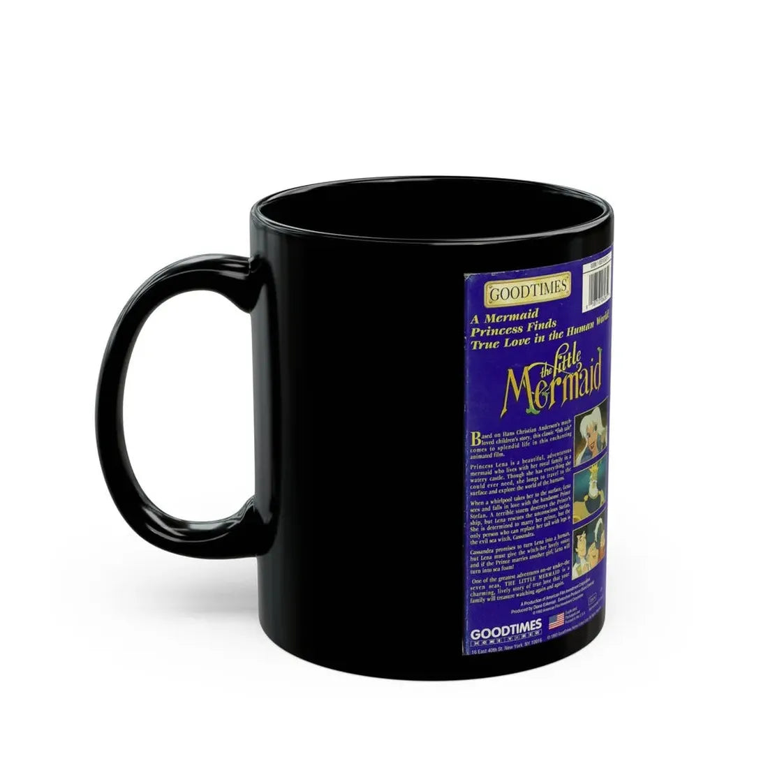 THE LITTLE MERMAID GOODTIMES VIDEO (VHS COVER) - Black Coffee Mug - Go Mug Yourself