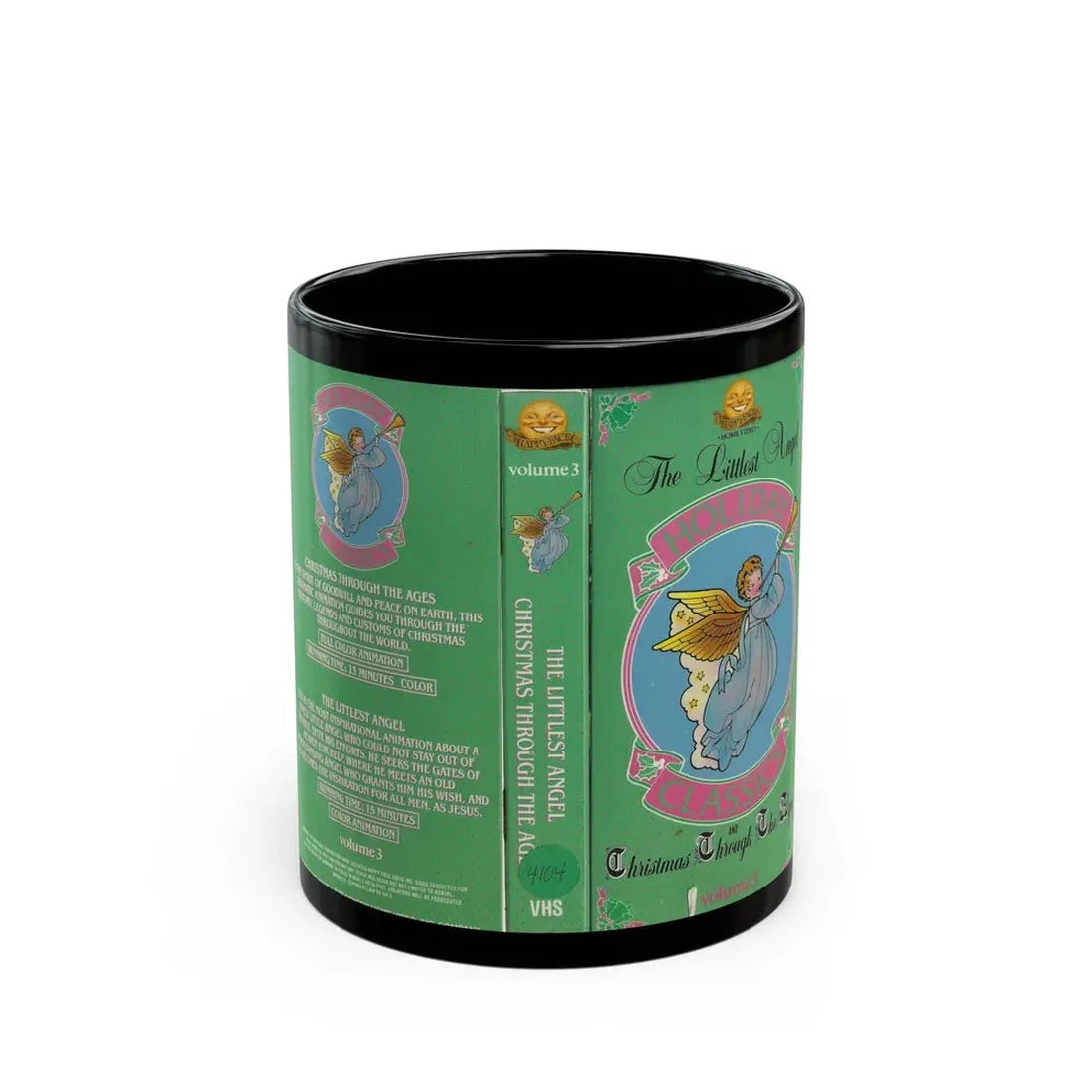 THE LITTLEST ANGEL CHRISTMAS THROUGH THE AGES (VHS COVER) - Black Coffee Mug 11oz - Go Mug Yourself