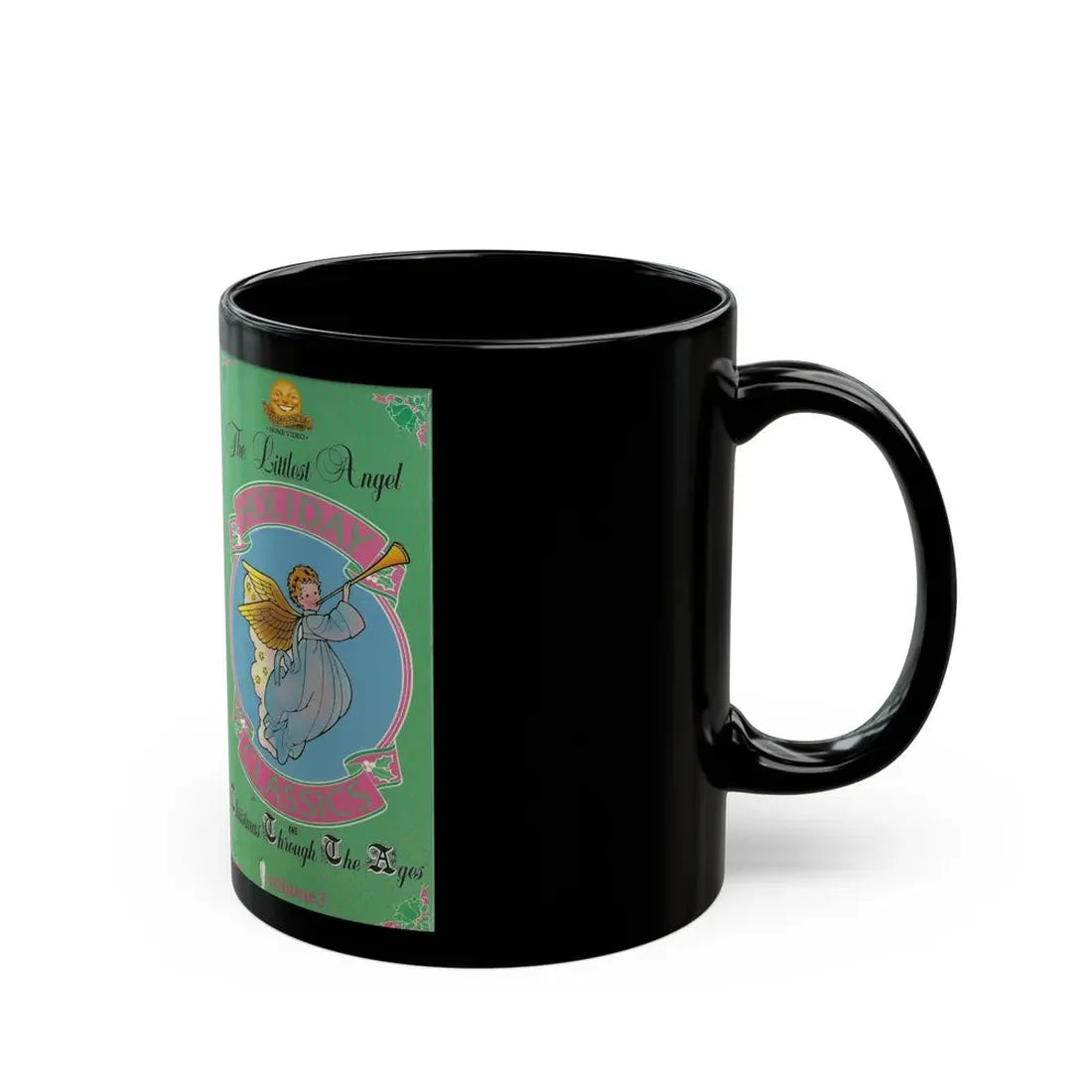 THE LITTLEST ANGEL CHRISTMAS THROUGH THE AGES (VHS COVER) - Black Coffee Mug - Go Mug Yourself