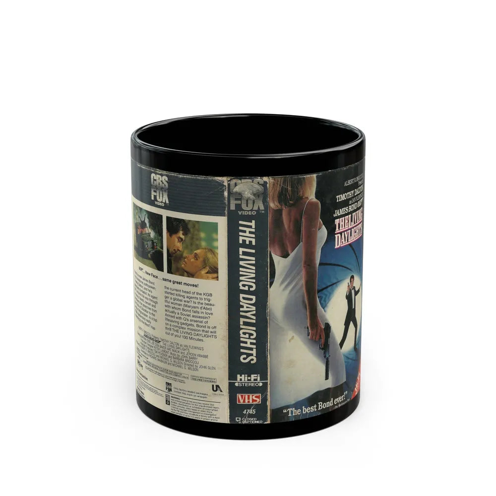 THE LIVING DAYLIGHTS JAMES BOND 007 (VHS COVER) - Black Coffee Mug-11oz-Go Mug Yourself