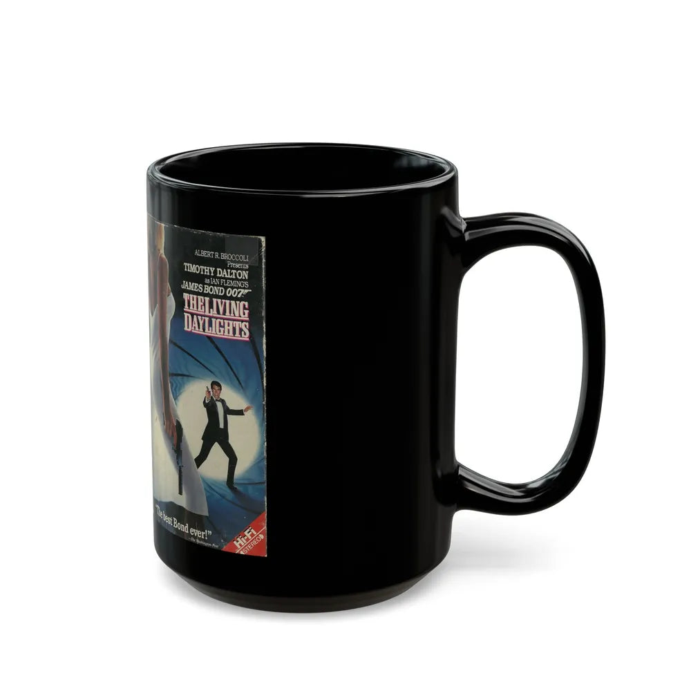 THE LIVING DAYLIGHTS JAMES BOND 007 (VHS COVER) - Black Coffee Mug-Go Mug Yourself