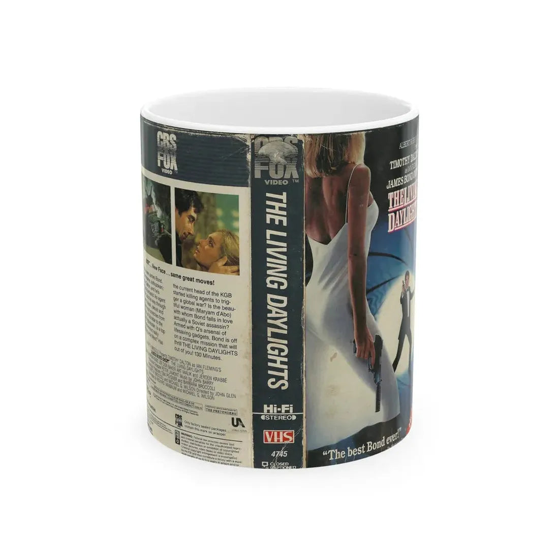 THE LIVING DAYLIGHTS JAMES BOND 007 (VHS COVER) - White Coffee Mug 11oz - Go Mug Yourself