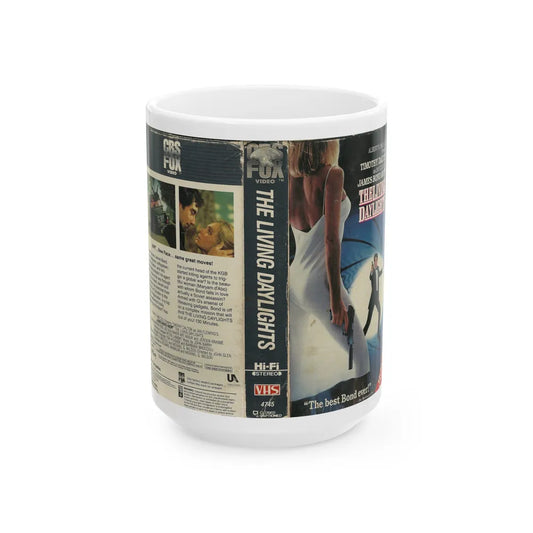 THE LIVING DAYLIGHTS JAMES BOND 007 (VHS COVER) - White Coffee Mug-15oz-Go Mug Yourself