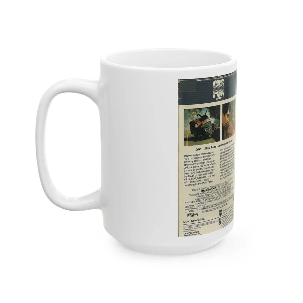 THE LIVING DAYLIGHTS JAMES BOND 007 (VHS COVER) - White Coffee Mug-Go Mug Yourself