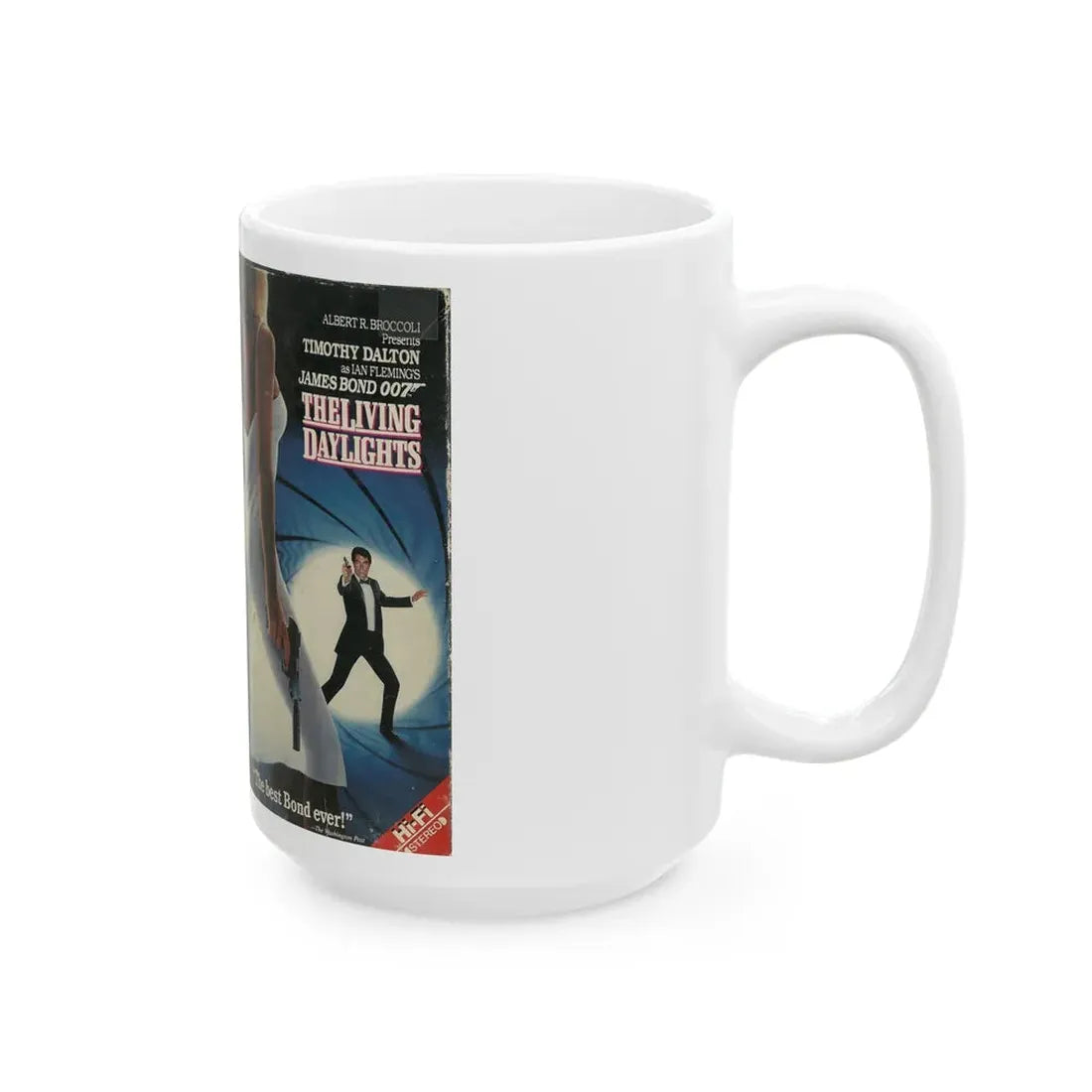 THE LIVING DAYLIGHTS JAMES BOND 007 (VHS COVER) - White Coffee Mug - Go Mug Yourself