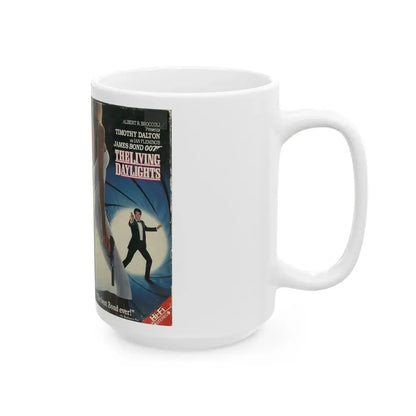 THE LIVING DAYLIGHTS JAMES BOND 007 (VHS COVER) - White Coffee Mug - Go Mug Yourself