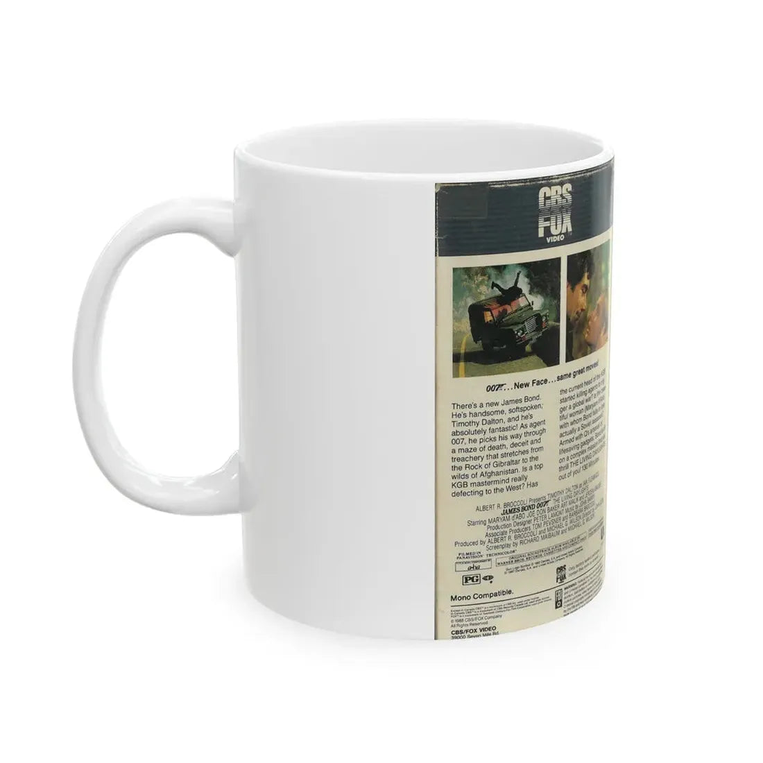 THE LIVING DAYLIGHTS JAMES BOND 007 (VHS COVER) - White Coffee Mug - Go Mug Yourself