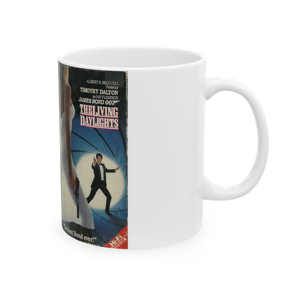 THE LIVING DAYLIGHTS JAMES BOND 007 (VHS COVER) - White Coffee Mug-Go Mug Yourself