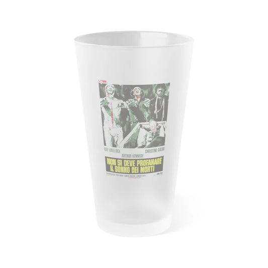 THE LIVING DEAD AT THE MANCHESTER MORGUE 1974 Movie Poster - Frosted Pint Glass 16oz-16oz-Frosted-Go Mug Yourself