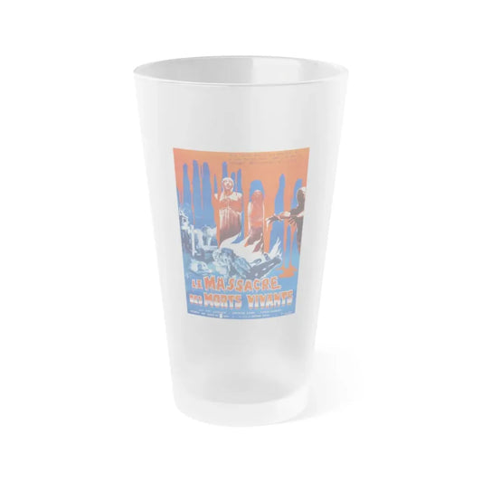 THE LIVING DEAD AT THE MANCHESTER MORGUE (FRENCH) 1974 Movie Poster - Frosted Pint Glass 16oz 16oz Frosted - Go Mug Yourself