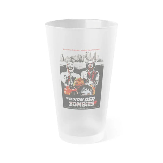 THE LIVING DEAD AT THE MANCHESTER MORGUE (GERMAN) 1974 Movie Poster - Frosted Pint Glass 16oz 16oz Frosted - Go Mug Yourself