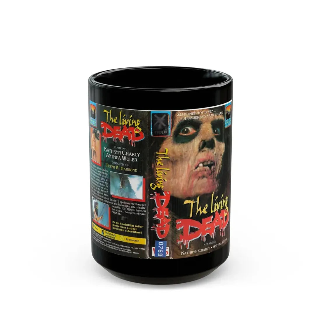 THE LIVING DEAD KATHRYN CHARLY (VHS COVER) - Black Coffee Mug 15oz - Go Mug Yourself