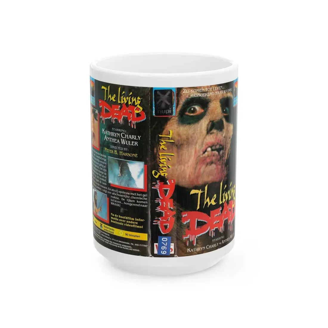 THE LIVING DEAD KATHRYN CHARLY (VHS COVER) - White Coffee Mug 15oz - Go Mug Yourself