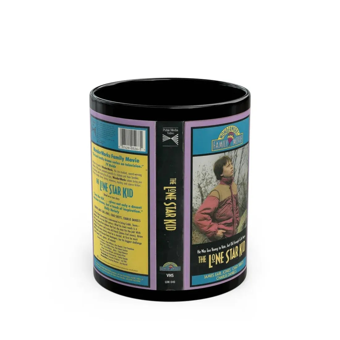 THE LONE STAR KID WONDERWORKS FAMILY MOVIE (VHS COVER) - Black Coffee Mug 11oz - Go Mug Yourself