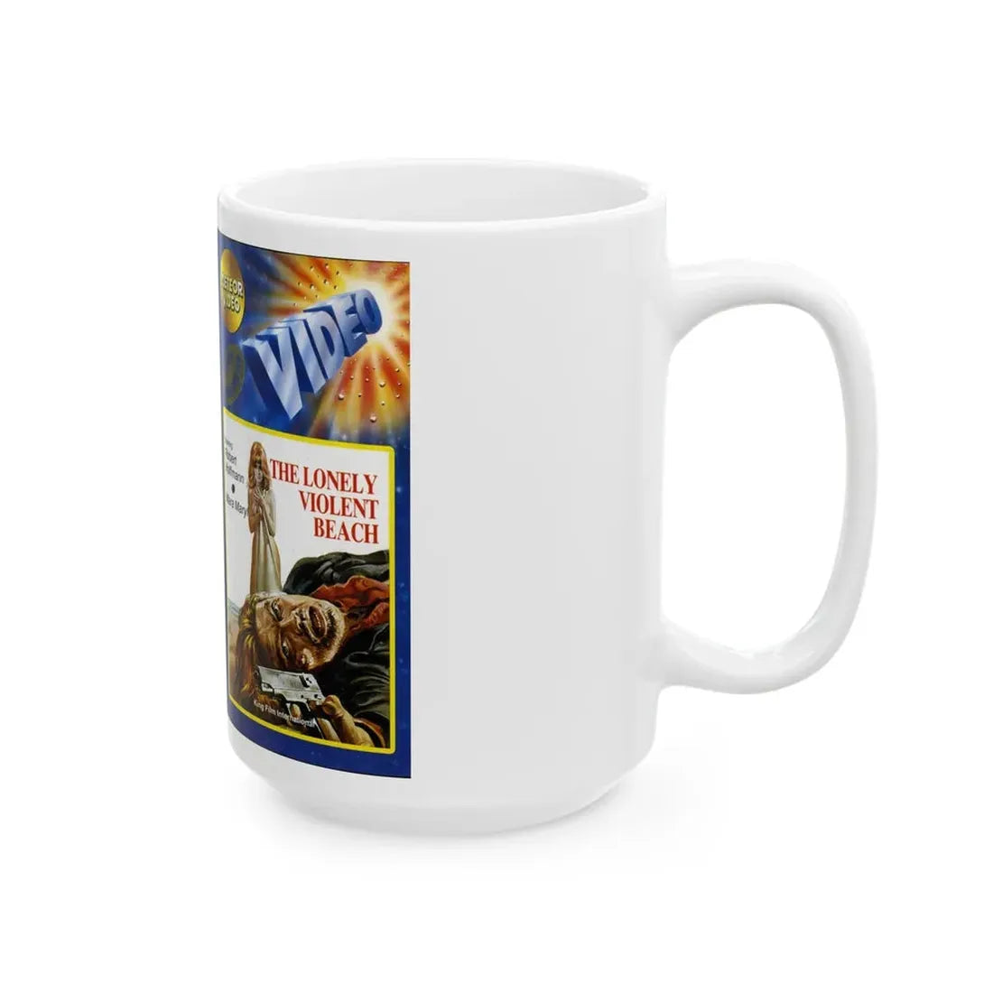 THE LONELY VIOLENT BEACH (VHS COVER) - White Coffee Mug - Go Mug Yourself