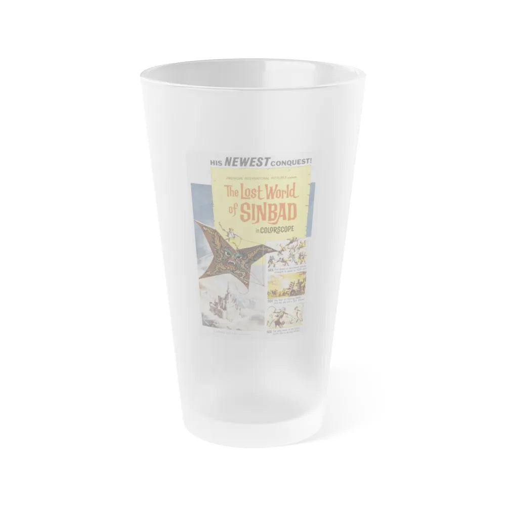 THE LOST WORLD OF SINBAD 1963 Movie Poster - Frosted Pint Glass 16oz-16oz-Frosted-Go Mug Yourself