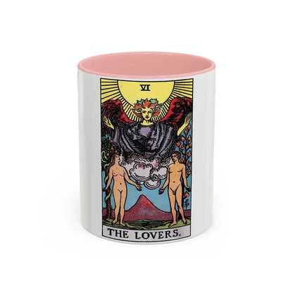 The Lovers (Tarot Card) Accent Coffee Mug 11oz Pink - Go Mug Yourself