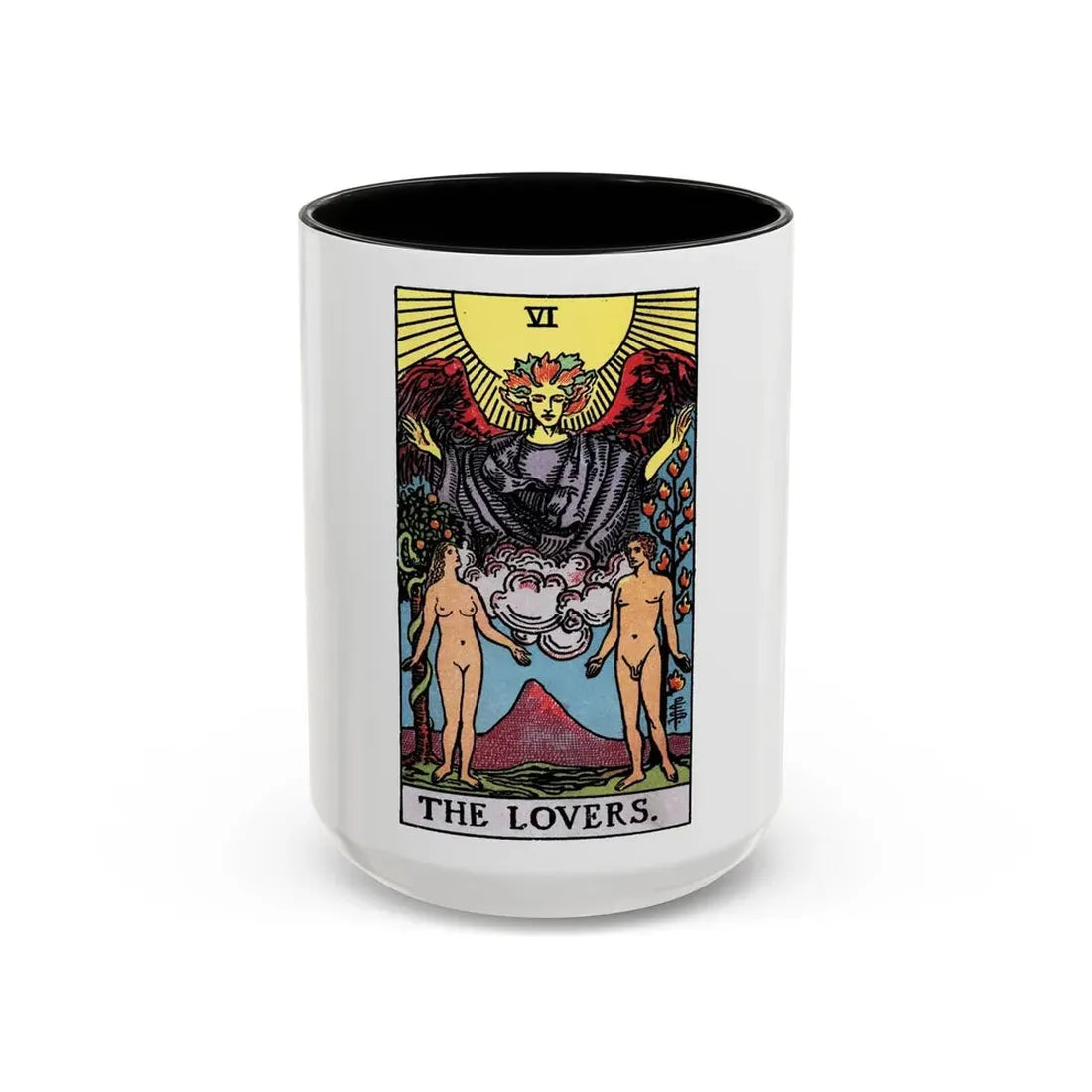 The Lovers (Tarot Card) Accent Coffee Mug 15oz Black - Go Mug Yourself